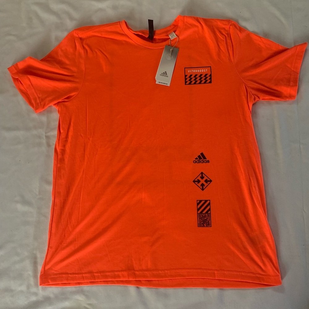 Adidas neon orange t shirt
